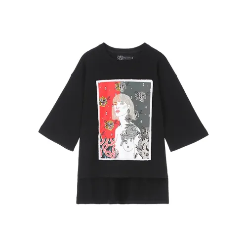 Acupuncture x Sasha Прямой крой T-рубашка Мужская Черная