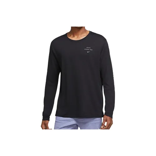 Nike Бег Т-Рубашка Мужская Черная