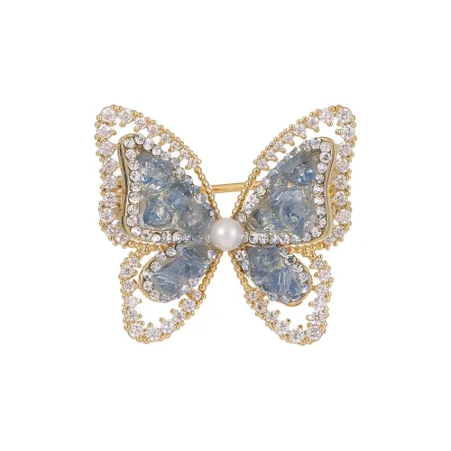 Фиолетовые синтетические кубические циркониевые брошки женские