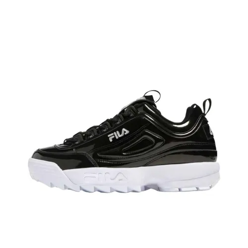 FILA DISRUPTOR II PREMIUM Низкий топ Повседневная обувь Женская Черный Белый