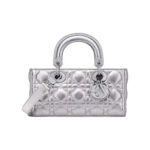 DIOR LADY D Joy Телячья кожа Сумка Маленькая Women's Silver