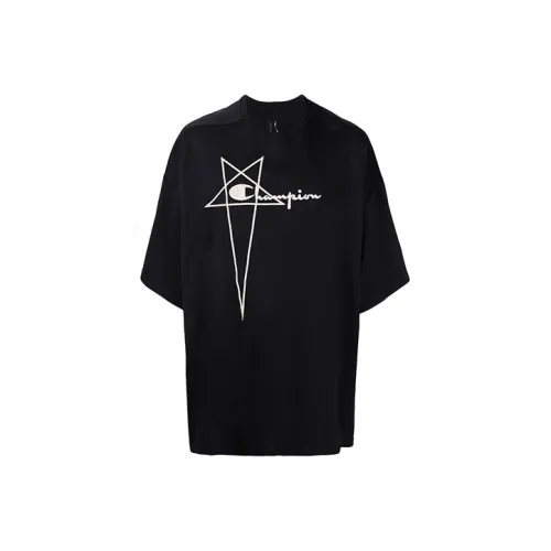 RICK OWENS Champion Co Branded Edition Черные Мужские Рубашки T