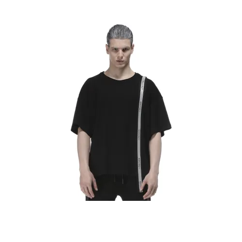 NORVINCY Удобный Moisture Wicking Дышащий Асимметричный 100% Хлопок T-Рубашка Унисекс Черный