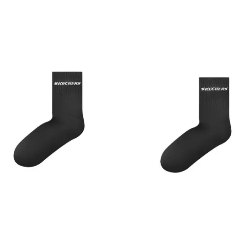 Skechers 2 шт Угольный черный/0018 Женские носки MID до икры
