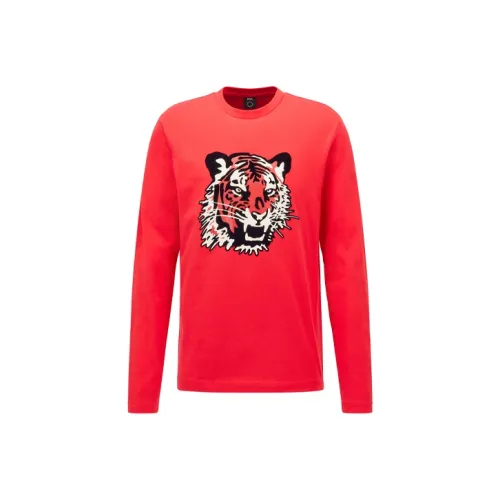 Hugo Boss Red Men's T-Shirts Hugo Boss Красные Мужские Футболки