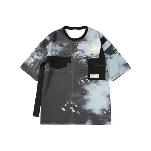 GENANX Прямой крой длина рукава (размер в длину) рубашка с короткими рукавами унисекс серый