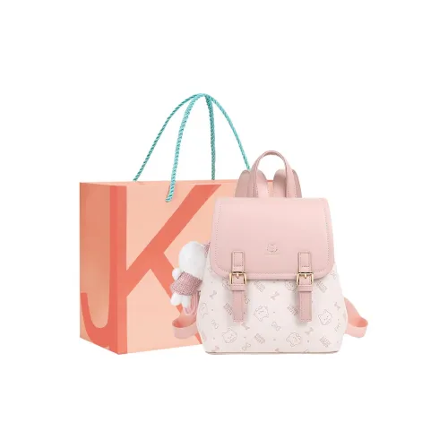 JANE KLAIN Рюкзак из синтетической кожи стандартный женский цвет вишневый цветок абрикос розовый