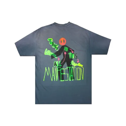 TRAVIS SCOTT Синие Унисекс Футболки