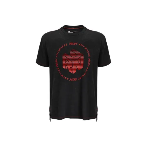 Under Armour Рукав с оборванным плечом T-рубашка Мужская Черная