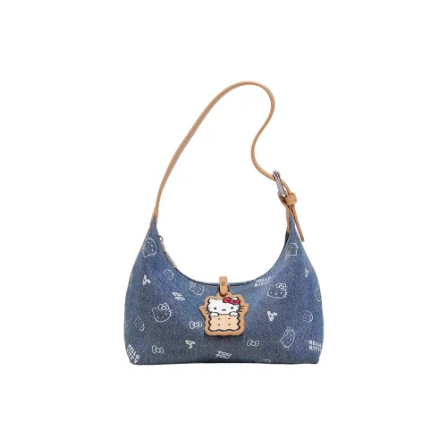 TOUTOU Hello Kitty Collaboration Hello Kitty Ткань Подмышка Сумка на плечо Стандартная Женская Джинсовый синий