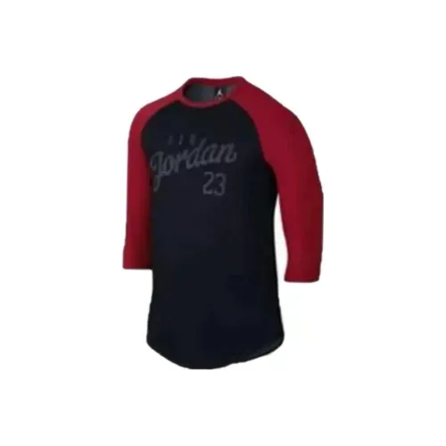Jordan 23 Реглан Черный Красный Мужская T-Рубашка