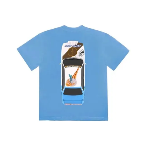 TRAVIS SCOTT Синие Унисекс Футболки