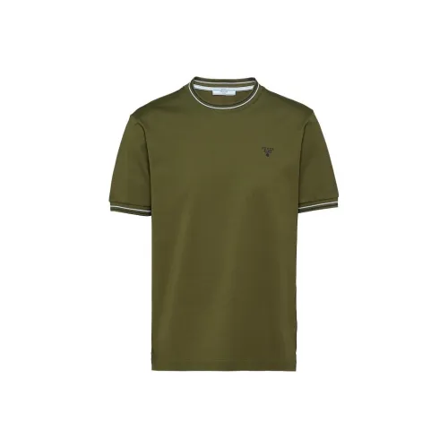 PRADA SS22 T Рубашка Мужская Армейский Зеленый