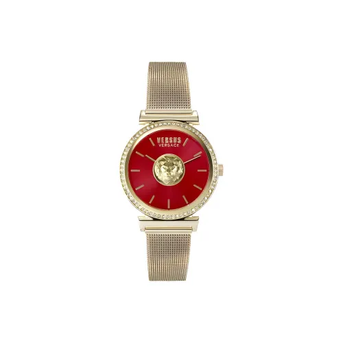 VERSUS Наручные часы Кварцевый механизм Нержавеющая сталь Ремешок 34 мм Красный циферблат Женские часы