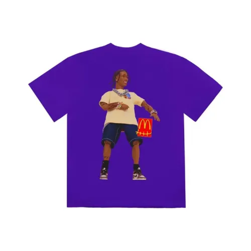 Travis Scott Cactus Джек X McDonald's Коллаборация Action Figure Series Tee T-Shirt Unisex Blue