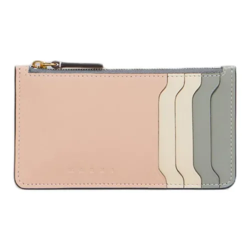 Marni Trunkaroo Телячья кожа Держатель для карт Женские Светло-розовый Белый Серый