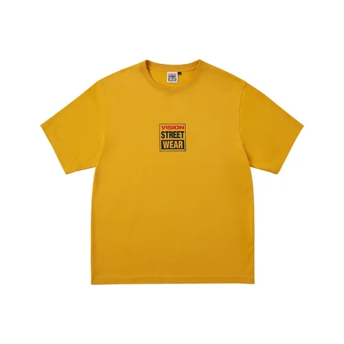 Vision Street Wear Рукав с спущенным плечом Короткий рукав Т-рубашка Унисекс Средний Желтый