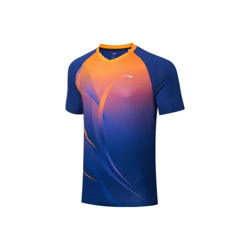 Подкладка Table Tennis Series T Рубашка Унисекс Неон Глазурь Апельсин Shadow Фиолетово-синий