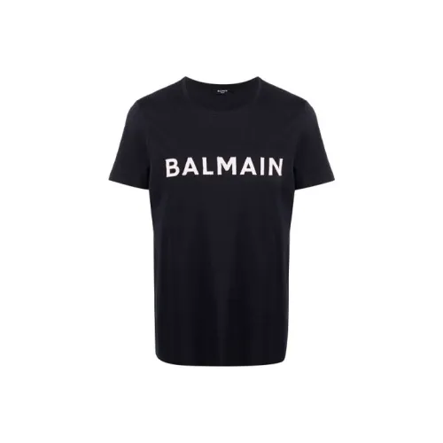 BALMAIN Темно-синие мужские футболки T