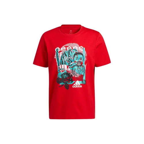 Adidas Комплект с короткими рукавами T-Shirt Мужской Красный