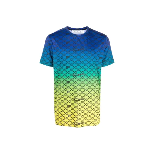 Off Белый SS22 Синий Мужская T-Рубашка