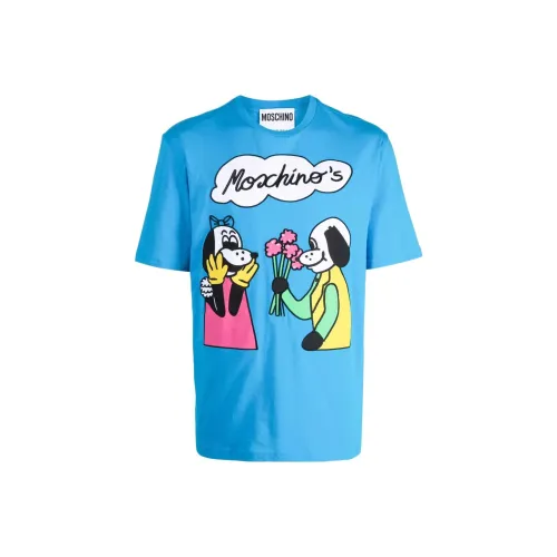 MOSCHINO Мужские синие футболки