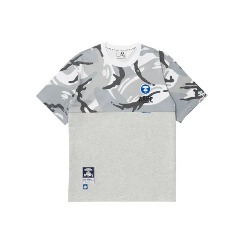 Aape Серый Белый WHZ Мужская T-Рубашка