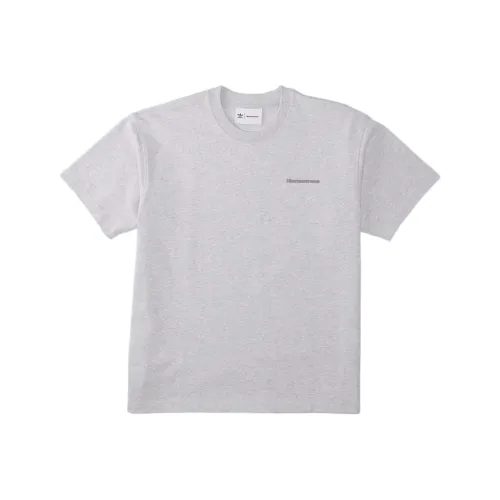 Adidas Originals Т-рубашка с оборванным плечом унисекс светлый вересковый серый