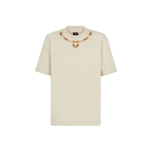 FENDI Экрю Мужские T-рубашки