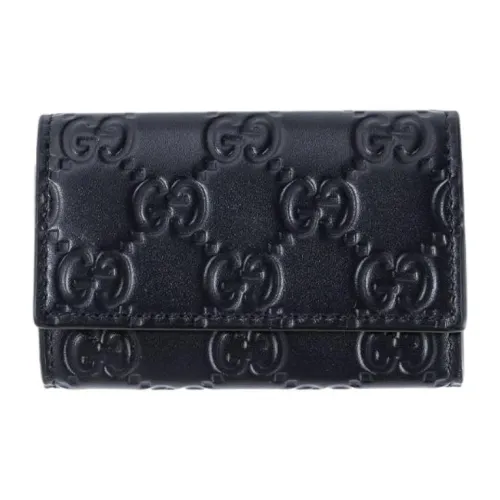 GUCCI Коровья кожа Key Pouch Унисекс Черный