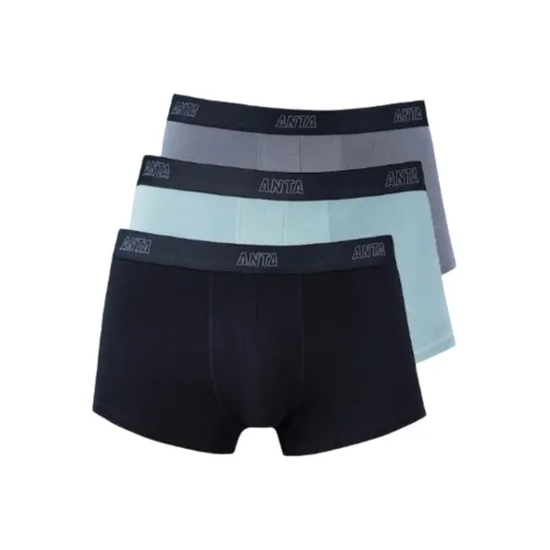 ANTA 3 упаковки Основной черный + Дымчатый нефритовый зеленый + Темно-серый мужские боксеры