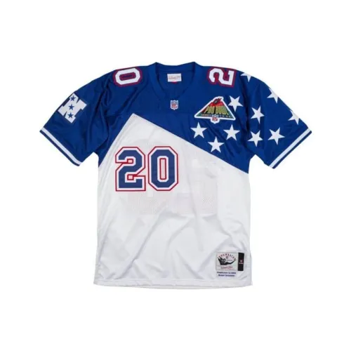 Mitchell Ness Синие Белые Мужские Футболки