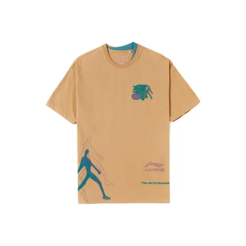 LINING Китай Li NING Олень Коричневый Мужская T-Рубашка