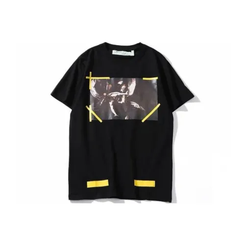 Off Белый SS21 Черный Мужская T-Рубашка