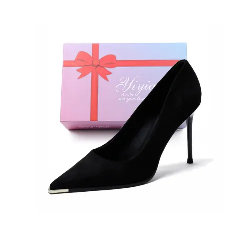 Take the Qin Низкий каблук Высокий каблук Женский Черный Набор в подарочной коробке