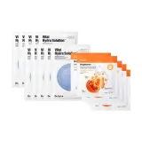 Набор из двух: 5 масок для лица с эффектом свечения + 10 синих масок для лица