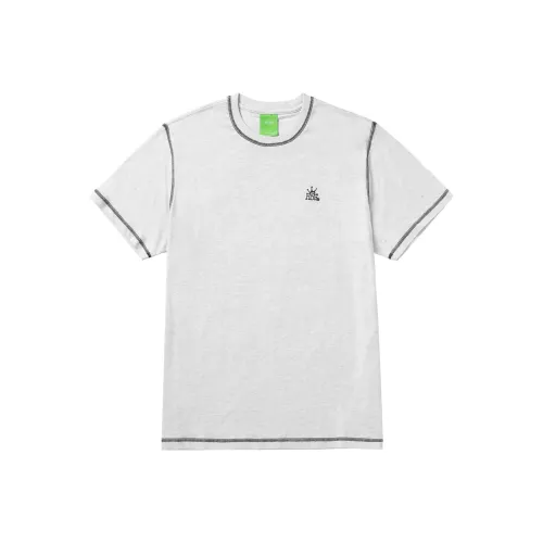 HUF Круглый вырез Облегающий Прямой крой Короткий рукав Т-рубашка Мужская Белая