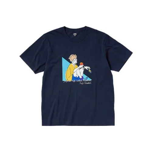 UNIQLO X Заклятие «Сжать обруч» Fight Co Серия T Рубашка Унисекс Морской синий