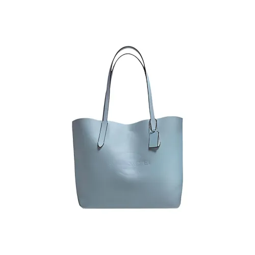 COACH Hudson Natural Smooth Leather Tote Bag Shopping Bag Shoulder Bag Handbag Large Women's Light Blue