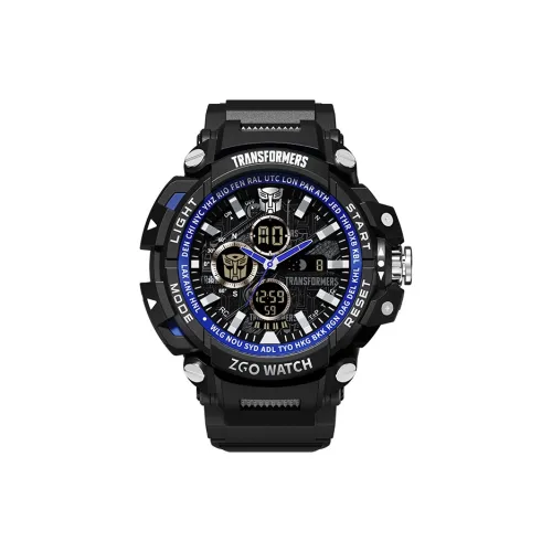 Zgo Трансформеры Коллаборация Электронный Механизм TPU Ремешок Часы Мужские Циферблат Черный