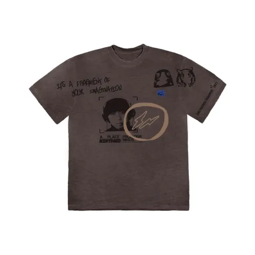 TRAVIS SCOTT Коричневая унисекс футболка