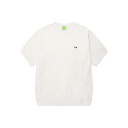 HUF Круглый вырез Облегающая Короткая рукавная рубашка Мужская Белая