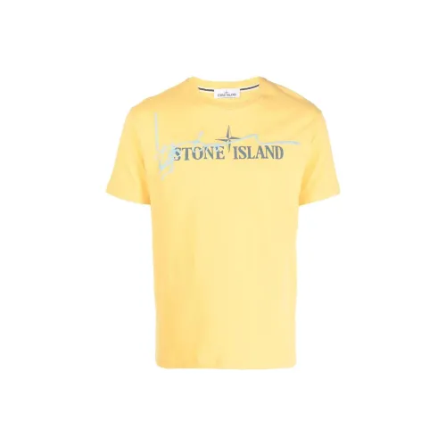 Stone Island Желтая Мужская Футболка