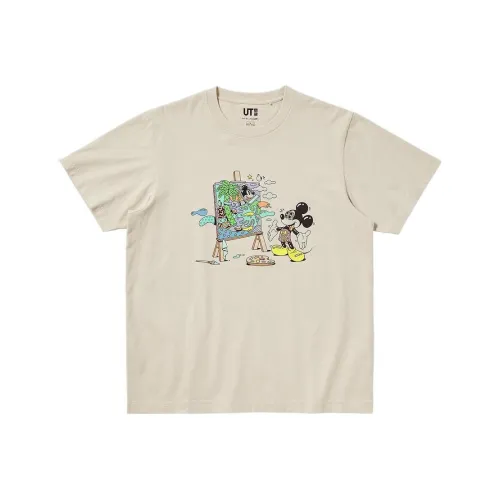 UNIQLO Светло-бежевые унисекс футболки