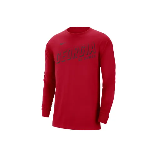 Nike Кирпично-красный Мужской T-рубашки