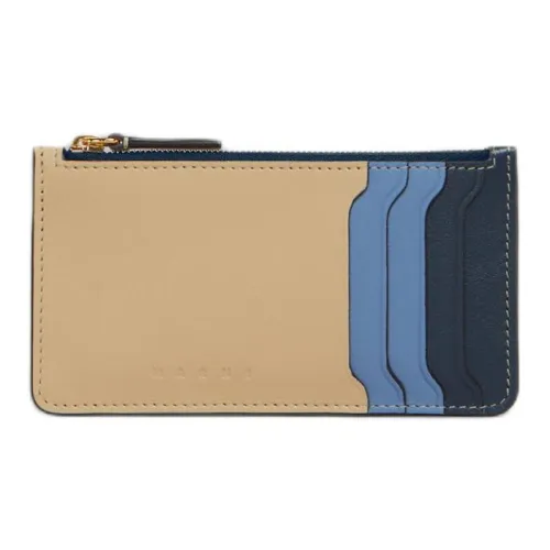 MARNI Trunkaroo Телячья кожа Держатель для карт Женские Бежевый и Синий