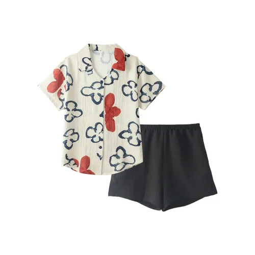 Городская красота Pajama Комплект Женский Летний Оранжевый Красный