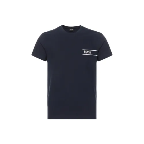 Hugo Boss Пуловер Короткий с короткими рукавами Рубашка Мужская Темно-синяя