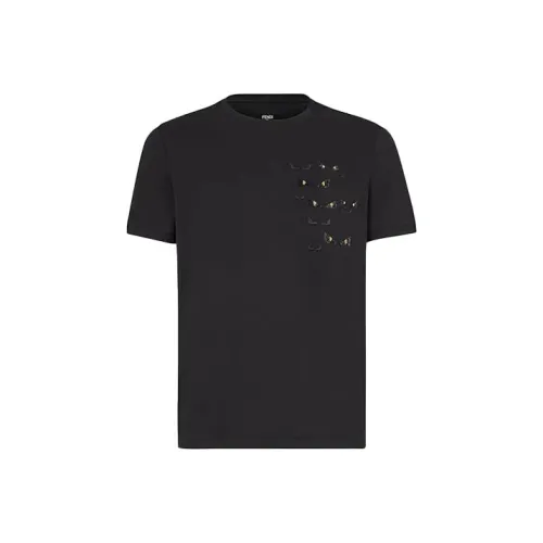 FENDI Стандартная футболка мужская черная