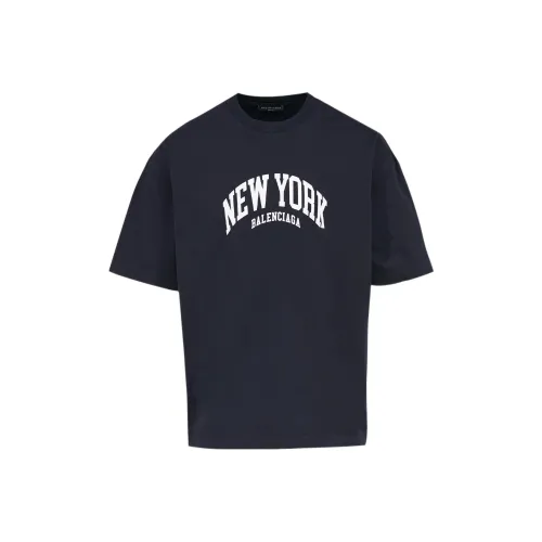 Balenciaga SS22 T-Shirt Regular Fit Men's Dark Blue Баленсиага SS22 T-Рубашка Регулярный крой Мужская Темно-синяя